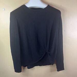 SHOP DYI Women's Twist Front Long Sleeve Black‎ Size Small Athletic Yoga Active